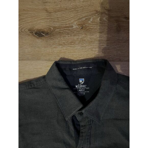 Kuhl Mens Gray Double Pocket Long Sleeve Button Up Shirt Size Large Flannel - Picture 3 of 3